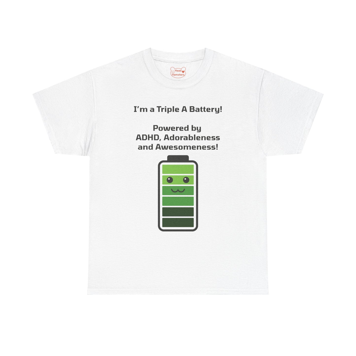 Triple A Battery: ADHD, Adorableness and Awesomeness - Unisex Cotton T-Shirt