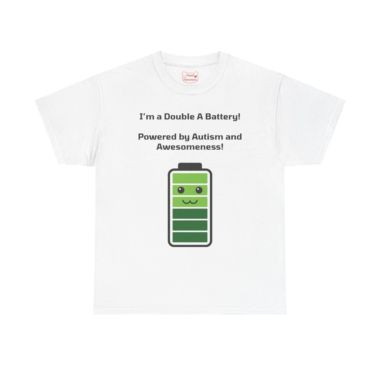 Double A Battery: Autism and Awesomeness - Unisex Cotton T-Shirt