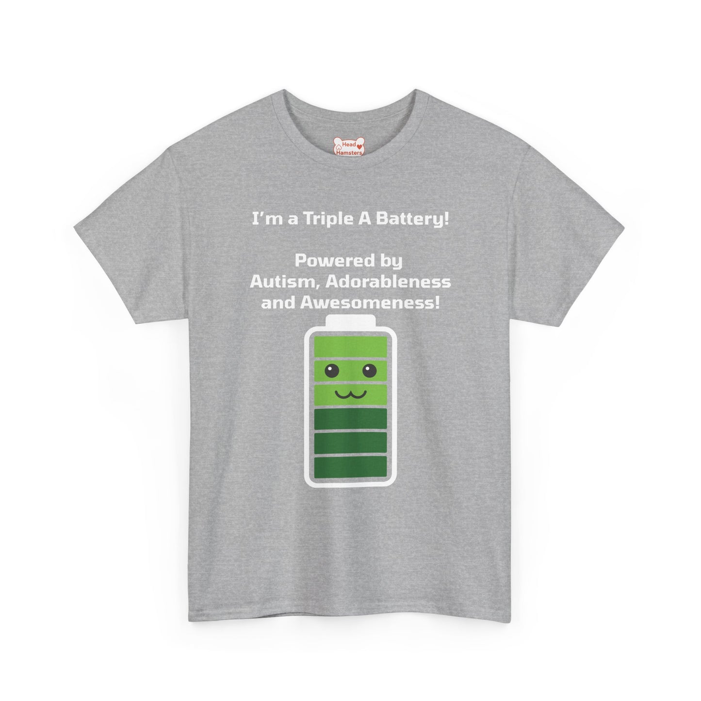 Triple A Battery: Autism, Adorableness and Awesomeness - Unisex Cotton T-Shirt