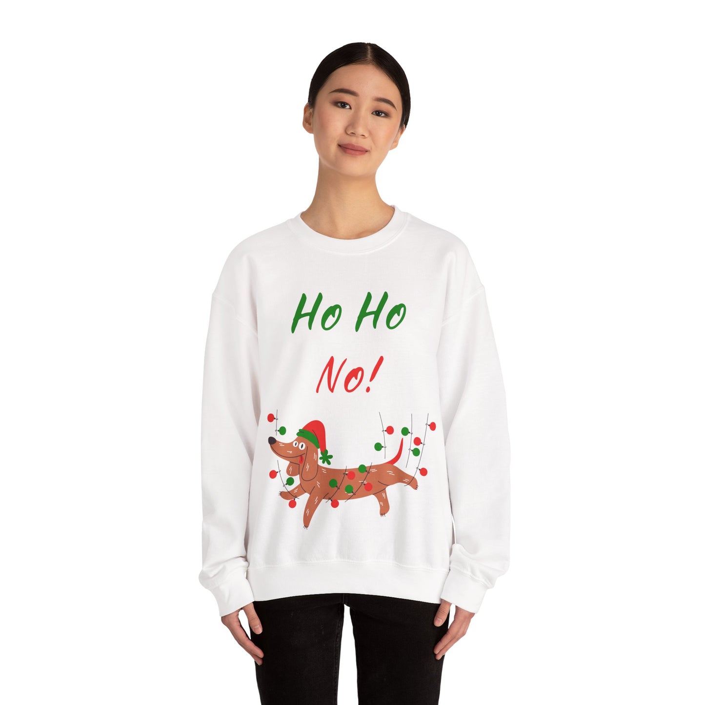 "Ho Ho No!" Funny Christmas Dog Crewneck