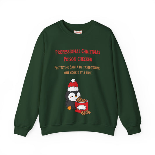“Professional Christmas Poison Checker” Funny Holiday Crewneck