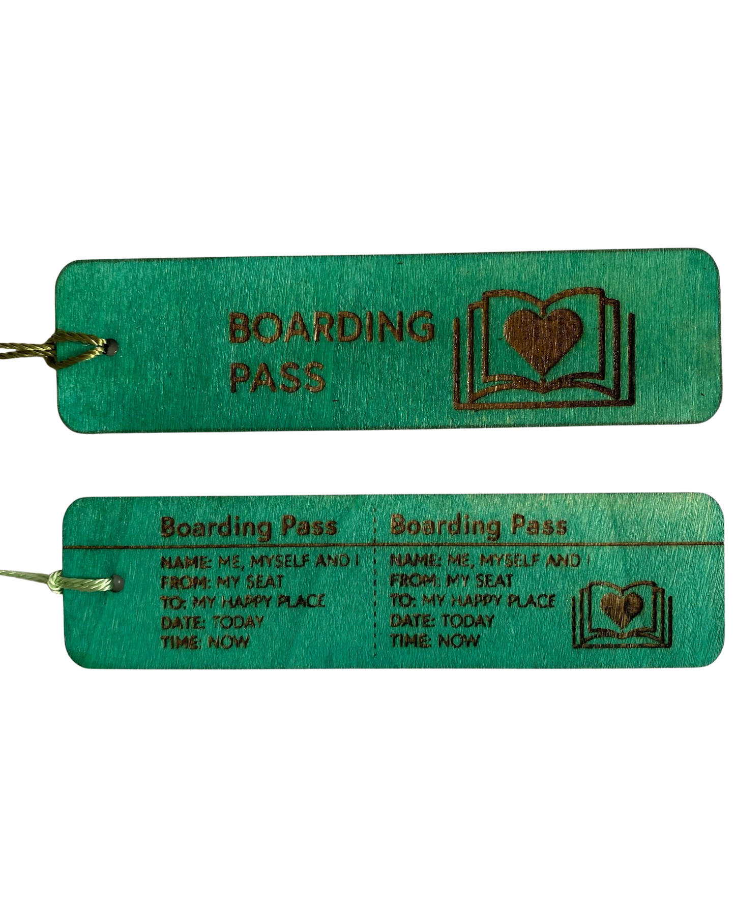 Boarding Pass double-sided bookmark