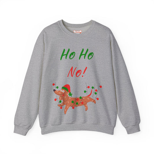 "Ho Ho No!" Funny Christmas Dog Crewneck