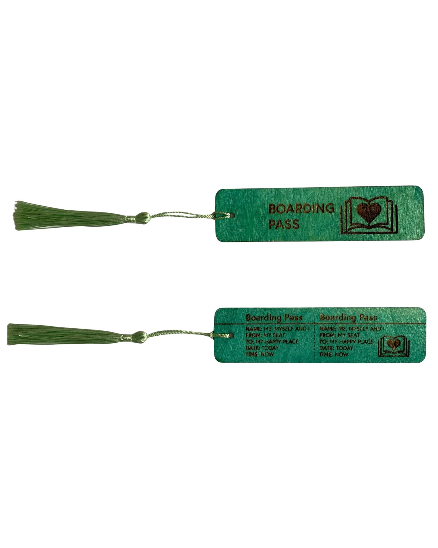 Boarding Pass double-sided bookmark