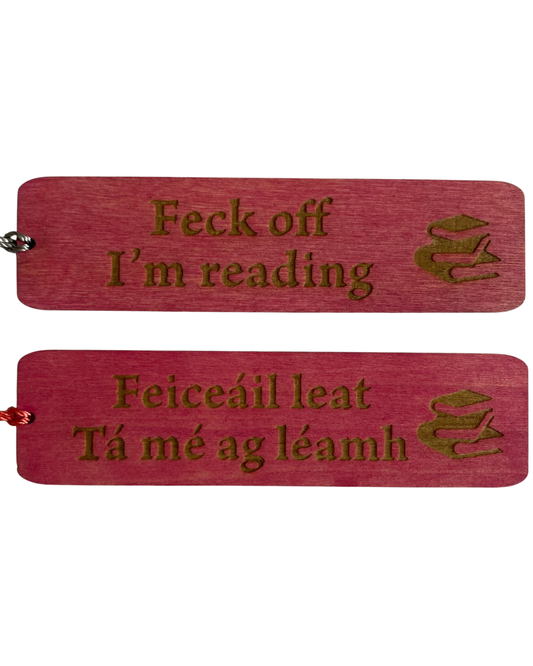 Feck Off I'm Reading double-sided bookmark