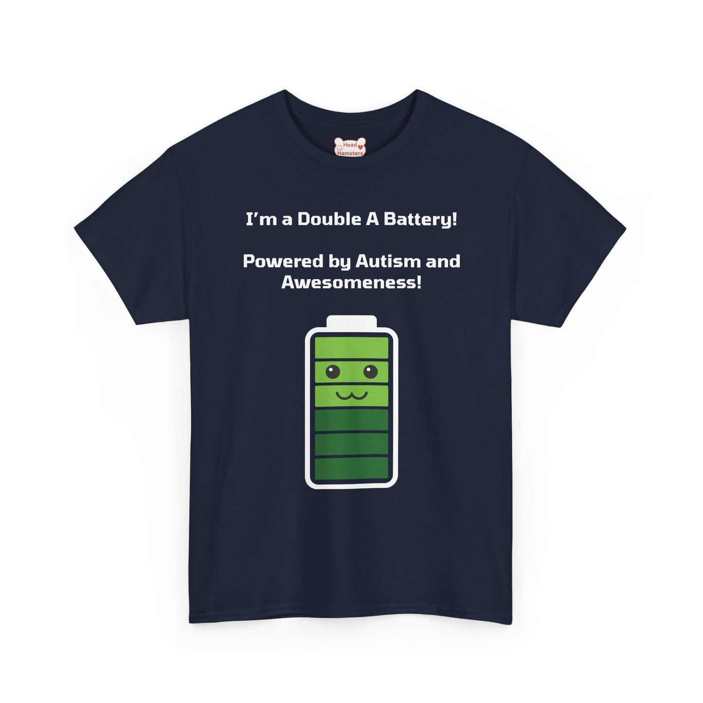 Double A Battery: Autism and Awesomeness - Unisex Cotton T-Shirt
