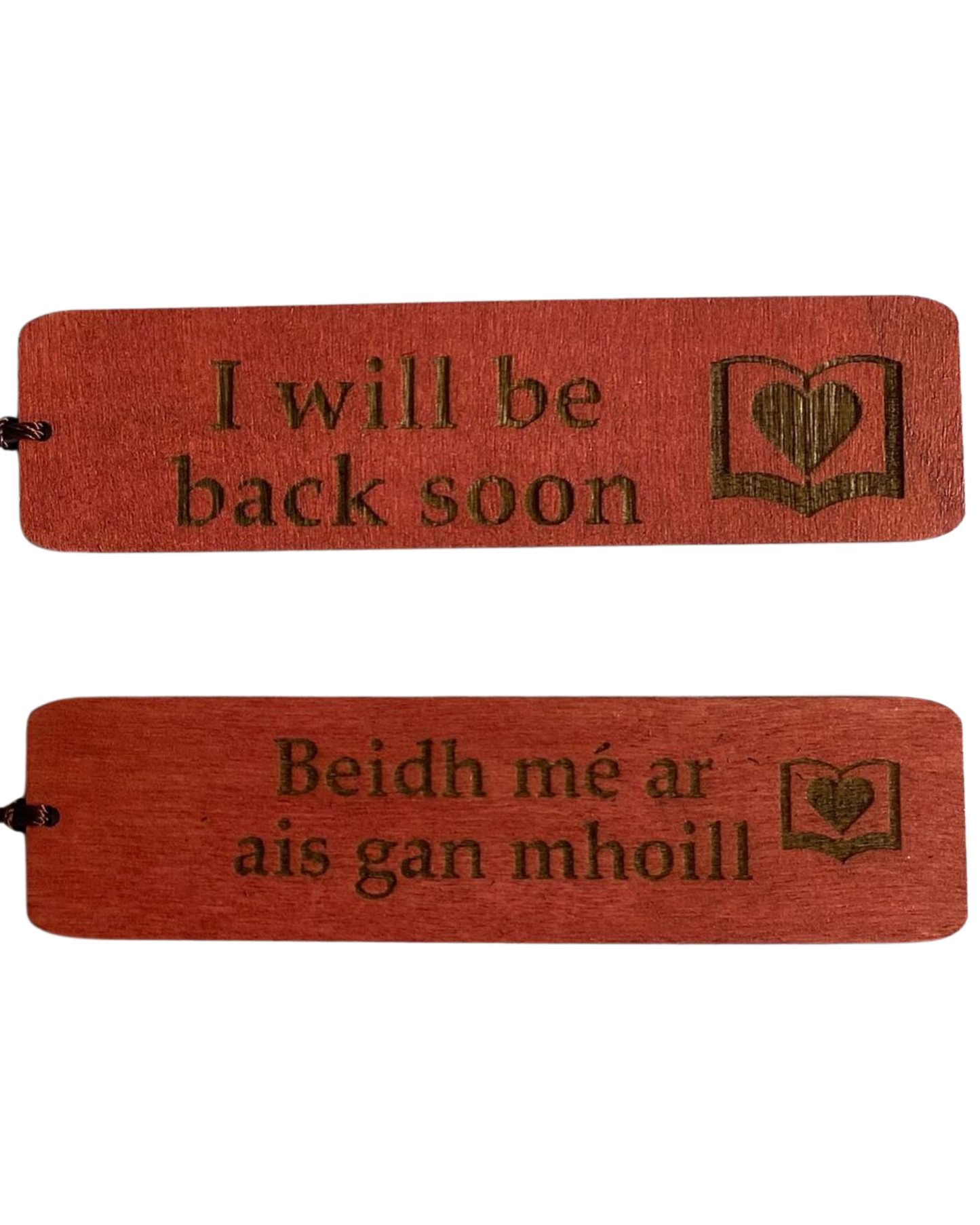 I Will Be Back Soon double-sided bookmark