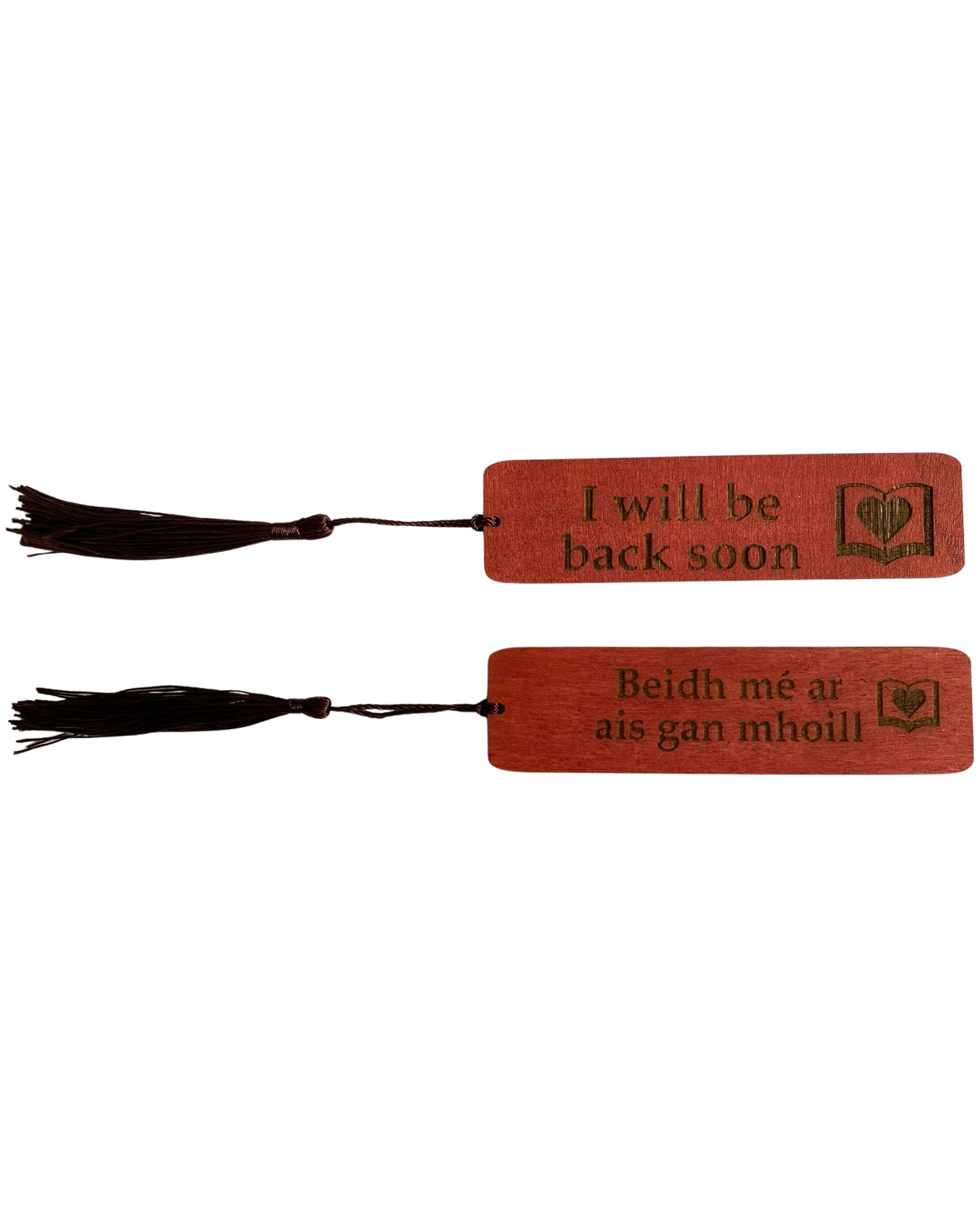 I Will Be Back Soon double-sided bookmark