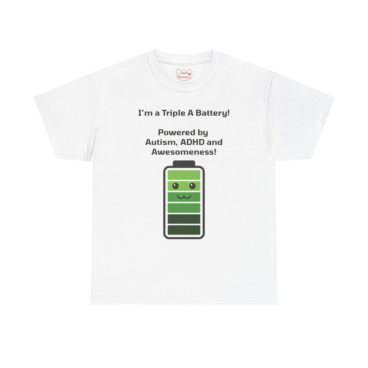 Triple A Battery: Autism, ADHD and Awesomeness - Unisex Cotton T-Shirt